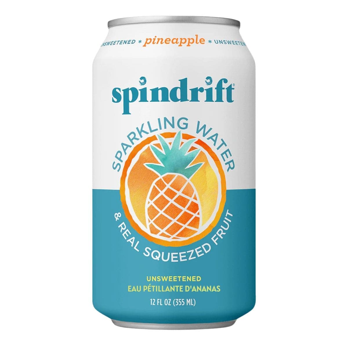 Spindrift Sparkling Water With Real Fruit Pineapple, 355ml