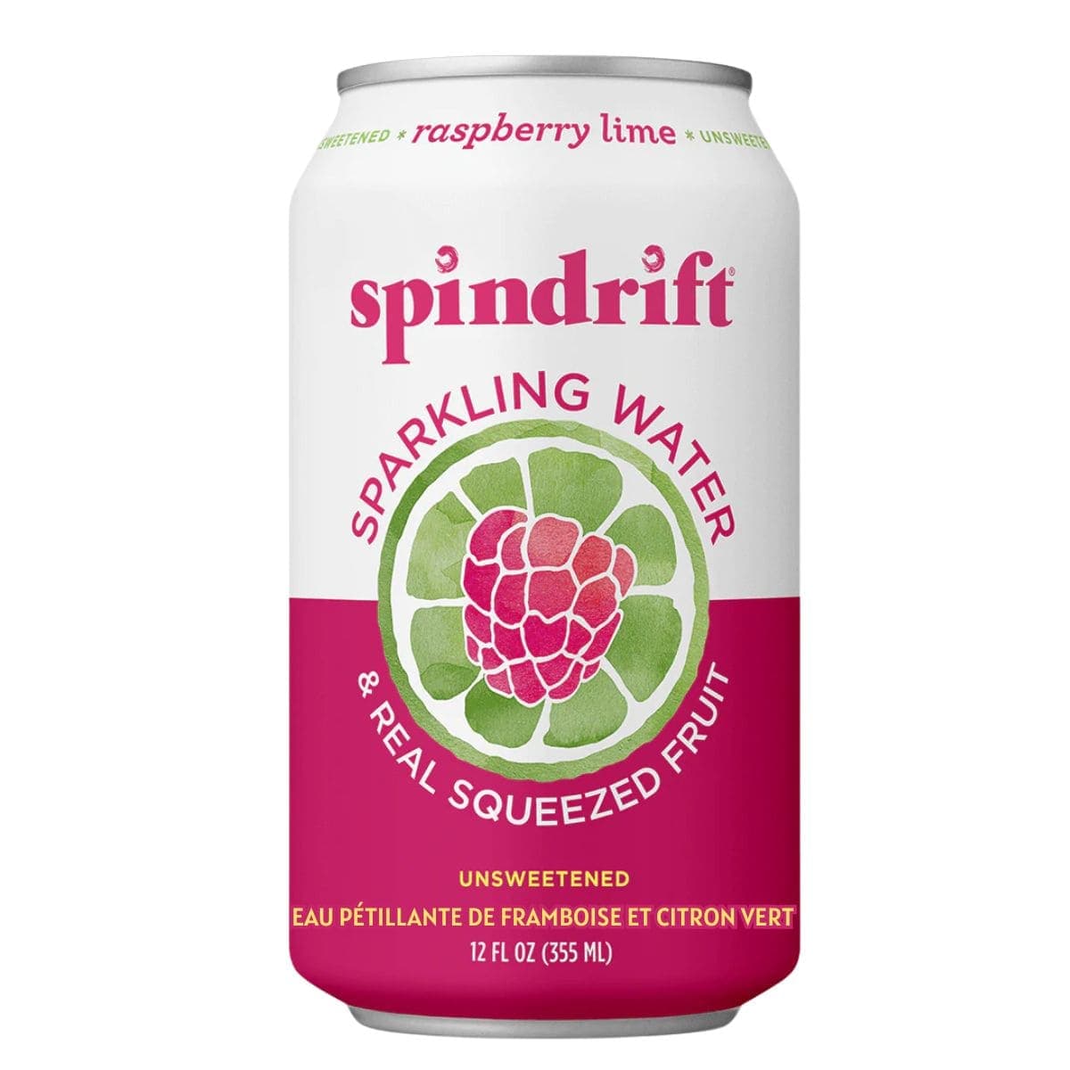 Spindrift Sparkling Water With Real Fruit Raspberry Lime, 355ml