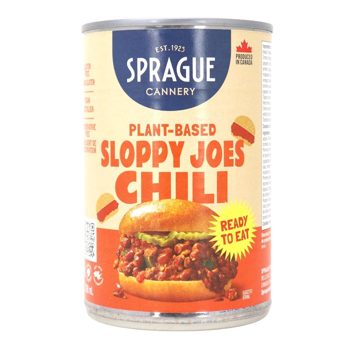 Sprague Ready-To-Eat Plant-Based Sloppy Joes Chili, 398ml