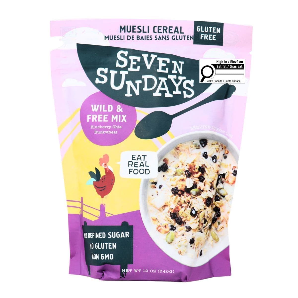 Seven Sundays Gluten-Free Muesli Cereal Blueberry Chia Buckwheat, 340g