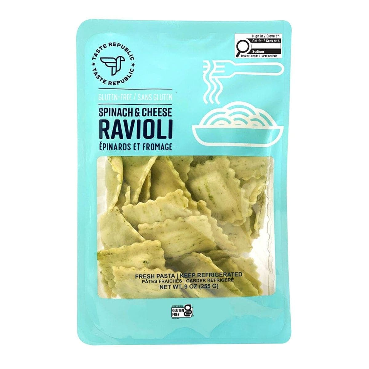 Taste Republic Gluten-Free Spinach & Cheese Ravioli, 255 g