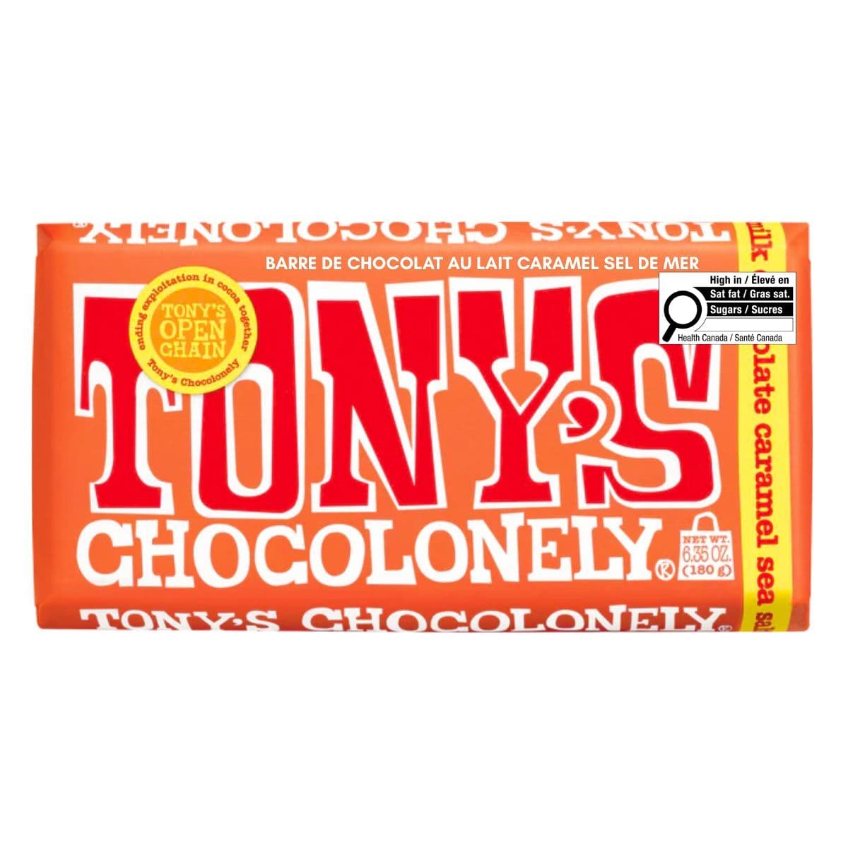 Tony's Chocolonely Milk Chocolate Caramel Sea Salt, 180g