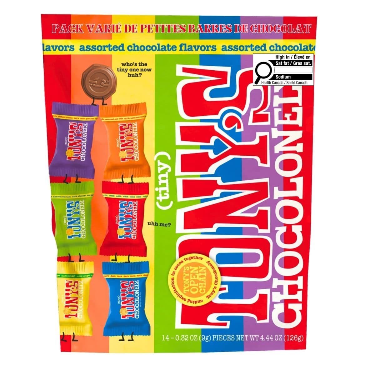 Tony’s Chocolonely Tiny Chocolate Bars Assorted, 14 Pieces