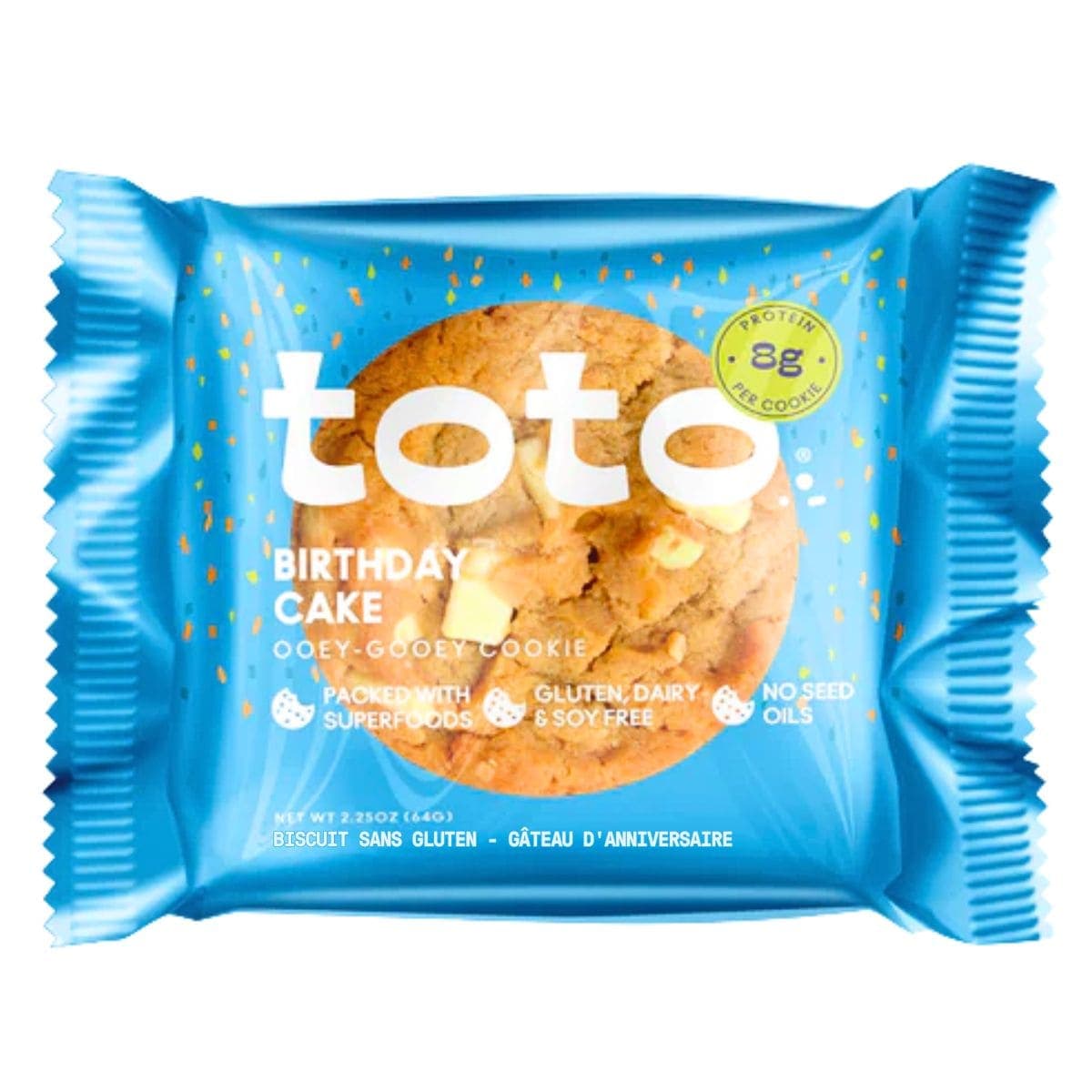 Toto Gluten-Free Protein Cookie Birthday Cake, 64g