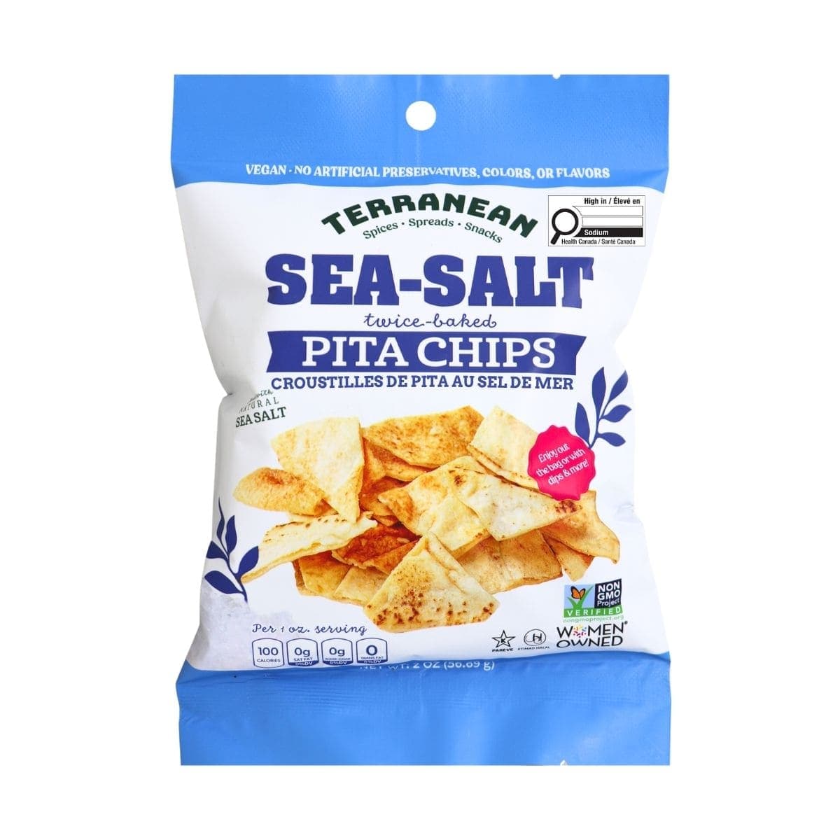 Terranean Twice-Baked Pita Chips Sea Salt, 56.69g