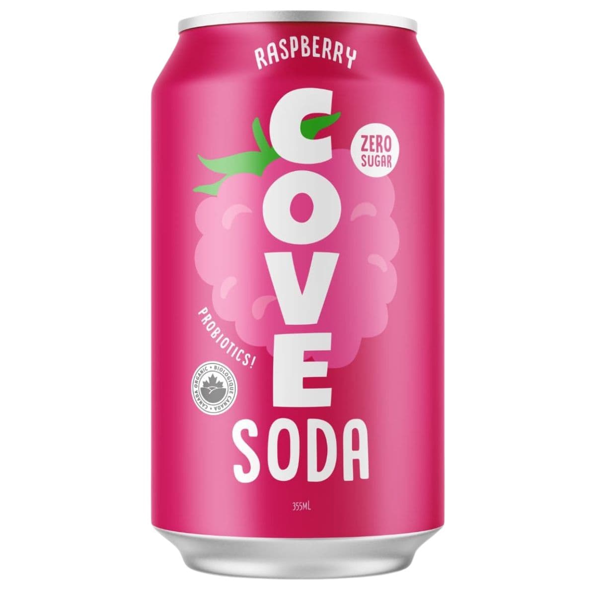 Cove Zero Sugar Probiotic Soda Raspberry, 355ml