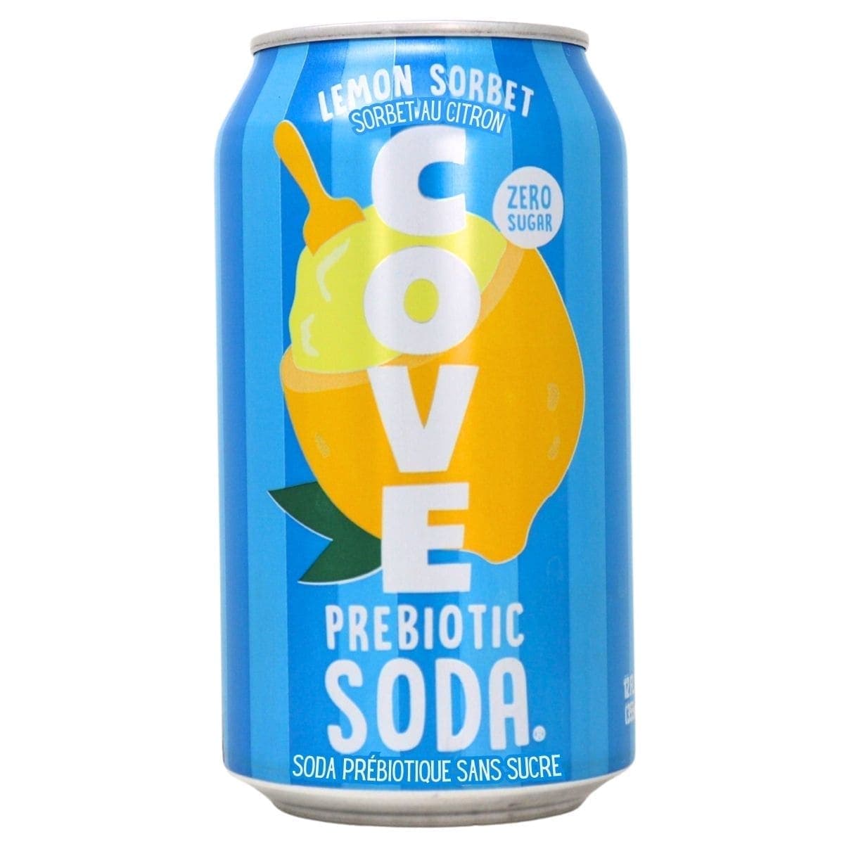 Cove Zero Sugar Prebiotic Soda Lemon Sorbet, 355mL