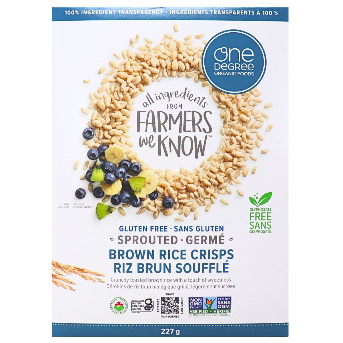 One Degree Gluten-Free Sprouted Brown Rice Crisps, 227g