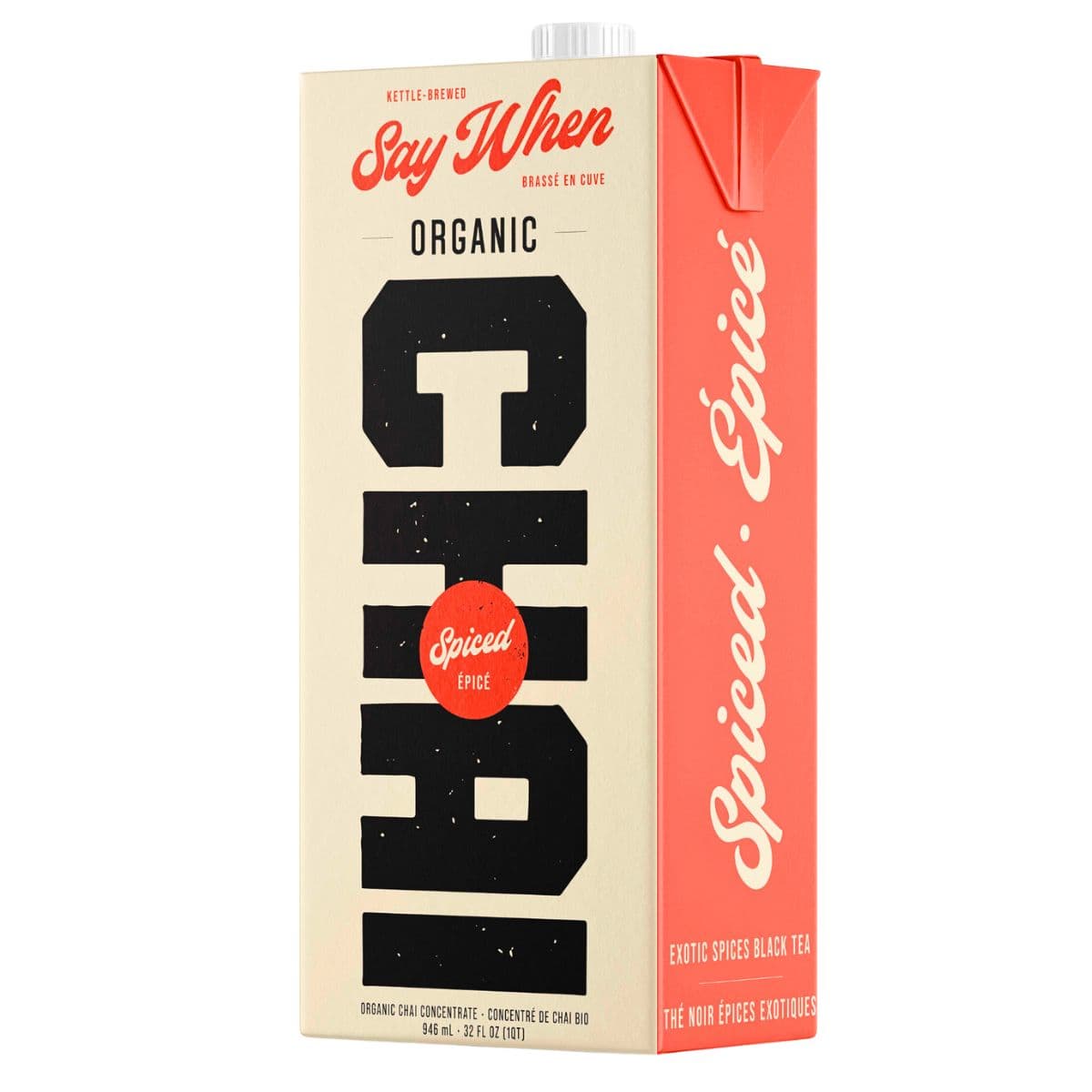 Say When Organic Chai Concentrate Spiced, 946ml