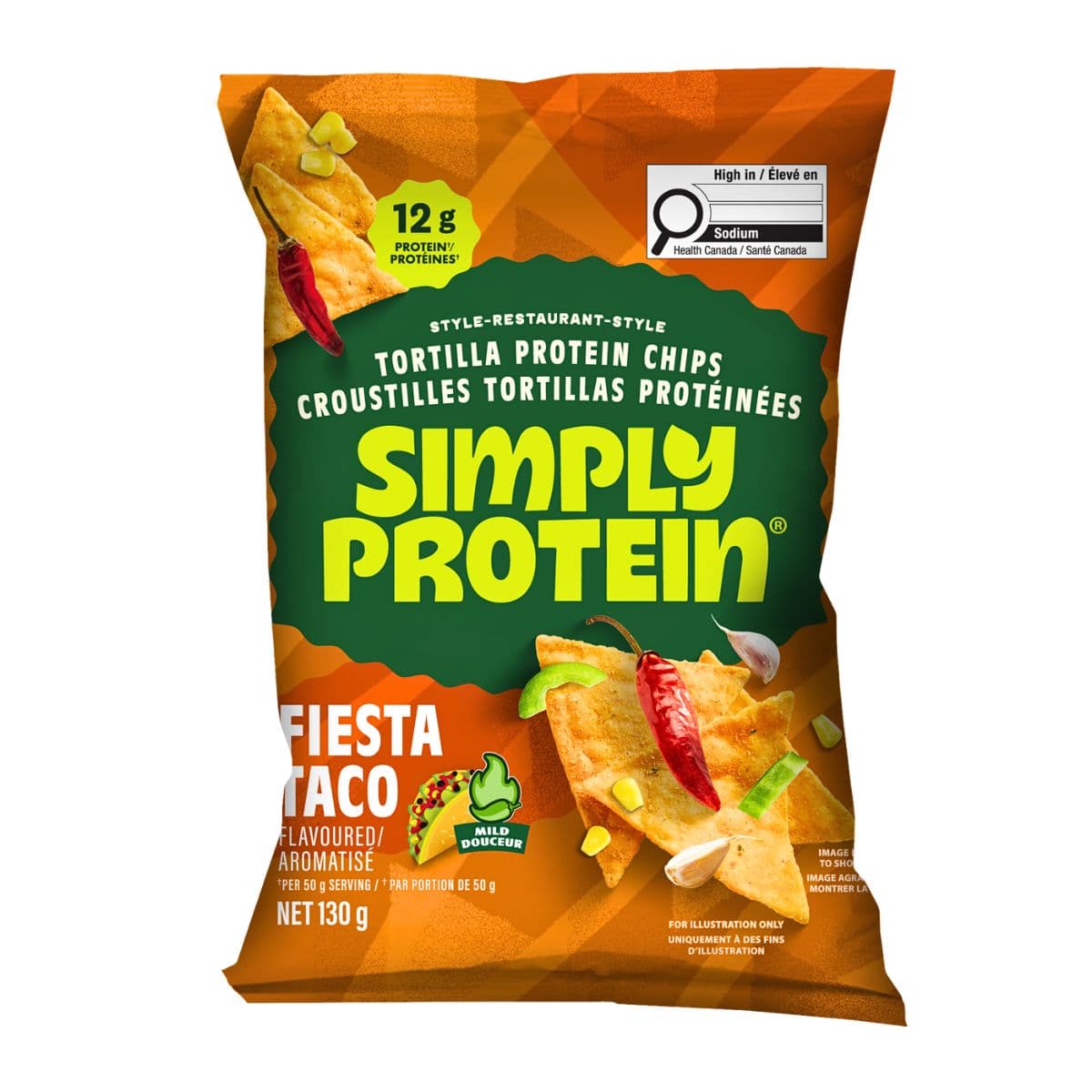 Simply Protein Restaurant-Style Protein Tortilla Chips Fiesta Taco, 130 g