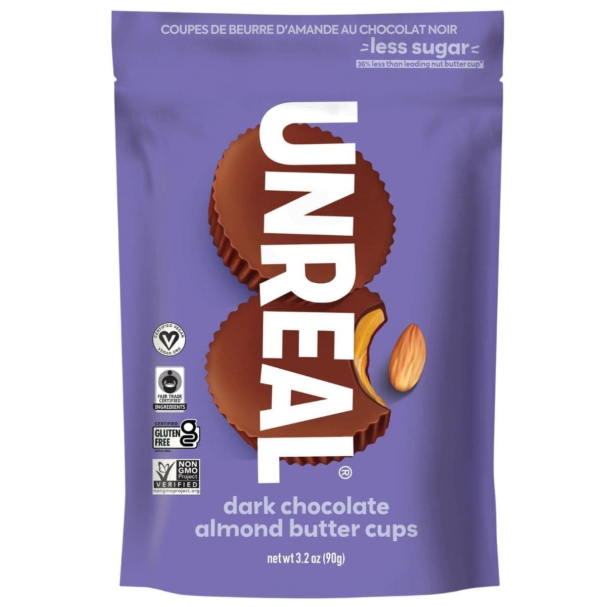 Unreal Dark Chocolate Almond Butter Cups, 90g