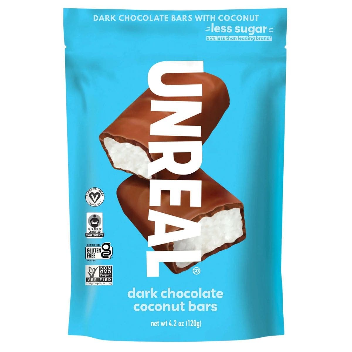 Unreal Dark Chocolate Coconut Bars, 120g
