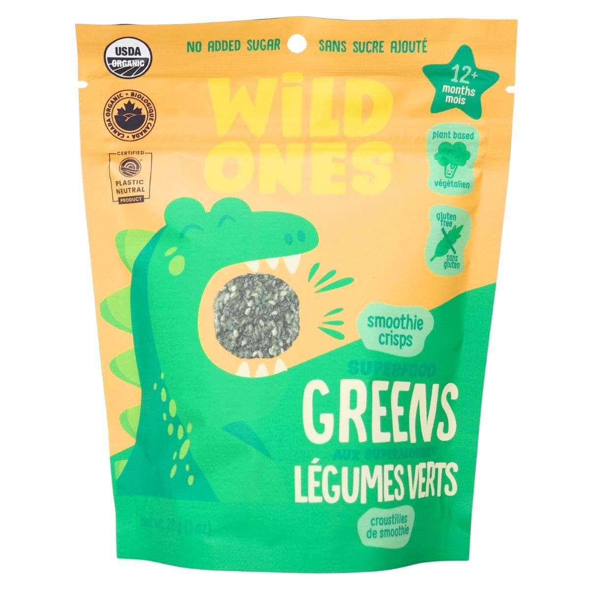 Wild Ones Organic Smoothie Crisps Superfood Greens, 28 g
