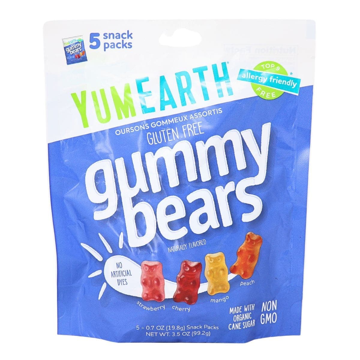 YumEarth Assorted Gummy Bears, 5 Snack Packs