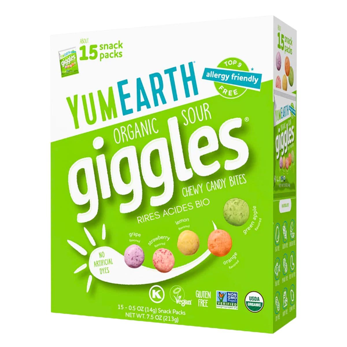YumEarth Organic Sour Giggles, 15 Snack Packs