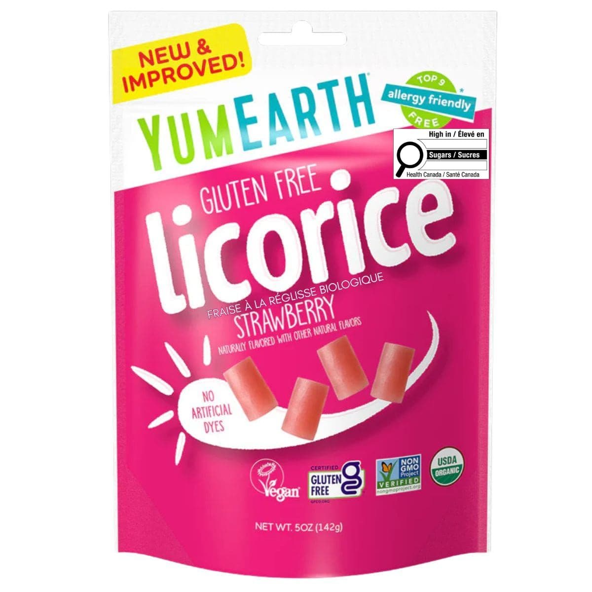 YumEarth Organic Licorice Strawberry, 142g