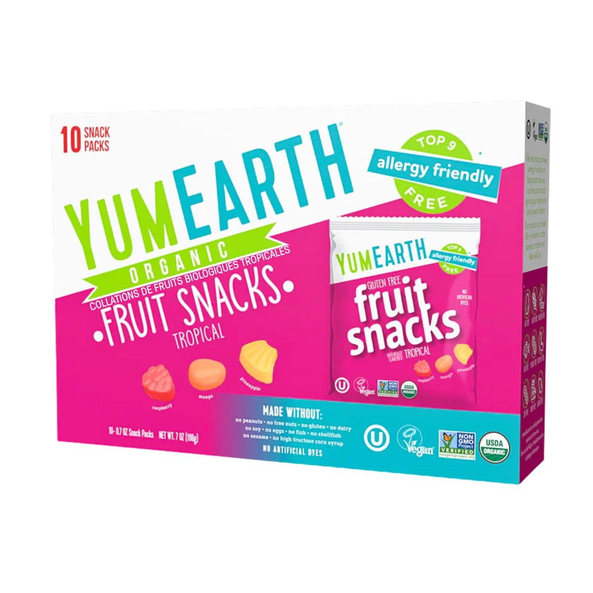 YumEarth Organic Fruit Snacks Tropical, 10 Snack Packs