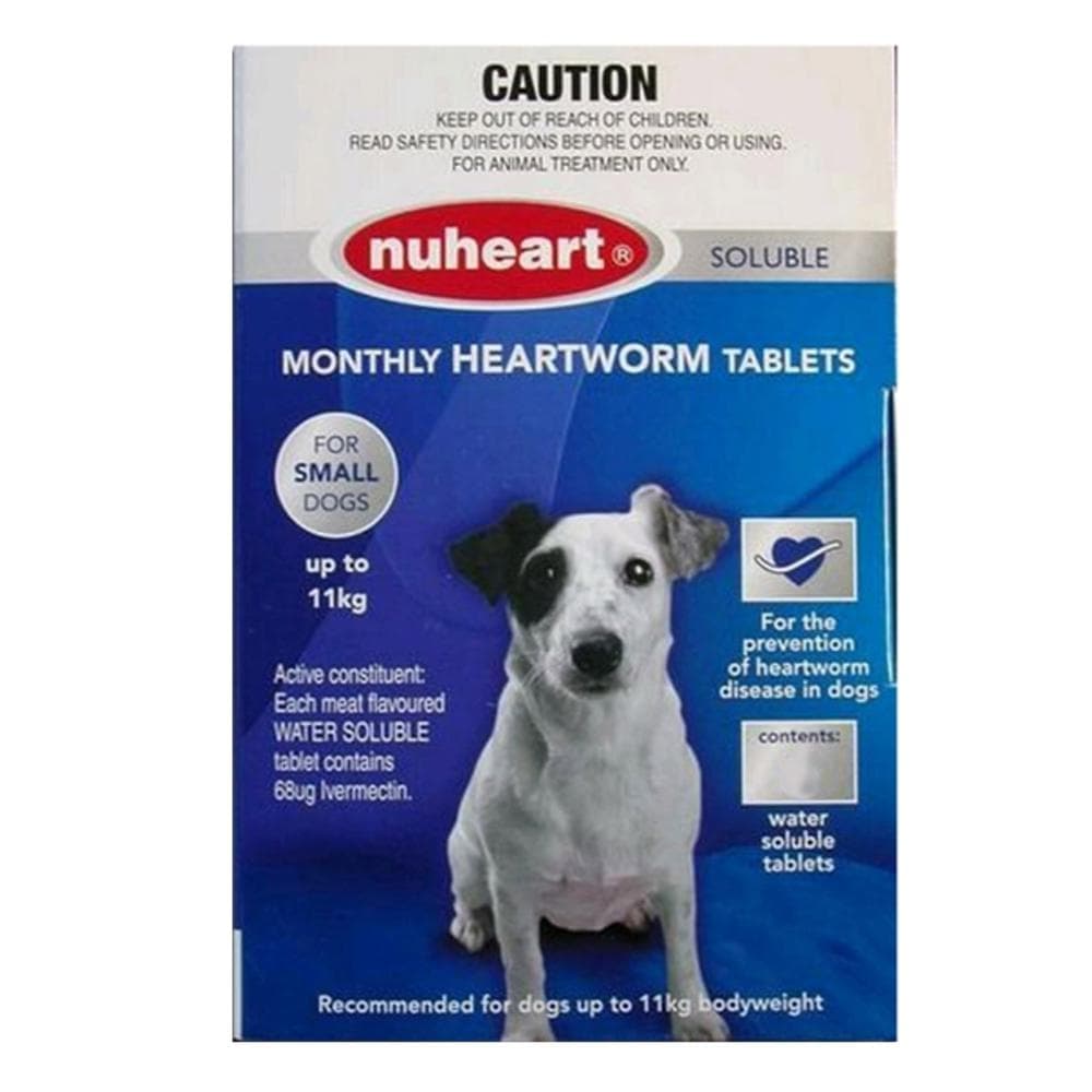Heartgard Plus Generic Nuheart Small Dogs Upto 25lbs (Blue) 12 Tablets