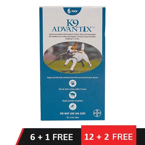 K9 Advantix Medium Dogs 11-20 Lbs (Aqua) 4 Doses