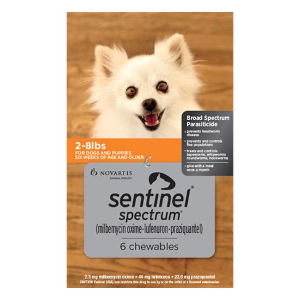 Sentinel Spectrum For Dogs 2-8 Lbs (Orange) 12 Chews